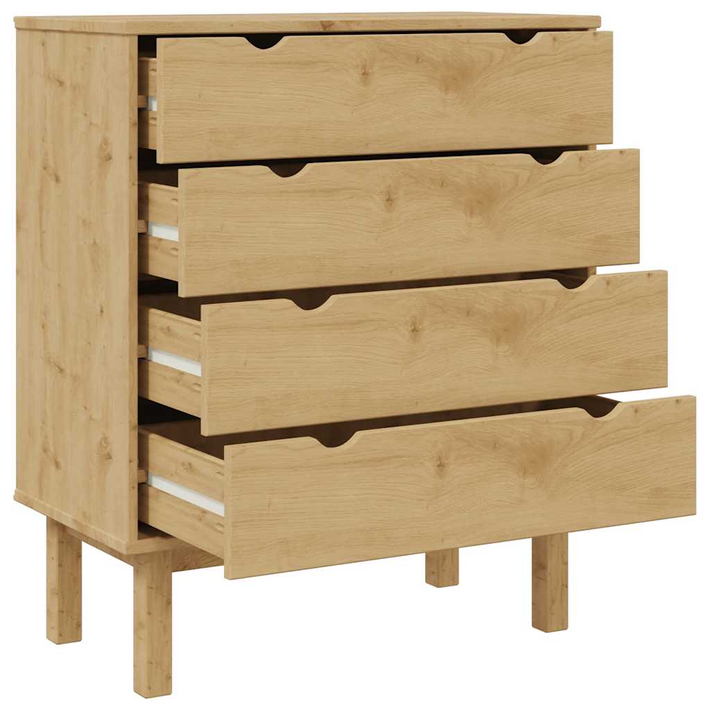 Συρταριέρα OTTA Γκρι 76,5 x 39,5 x 90 εκ. από Μασίφ Ξύλο Πεύκου