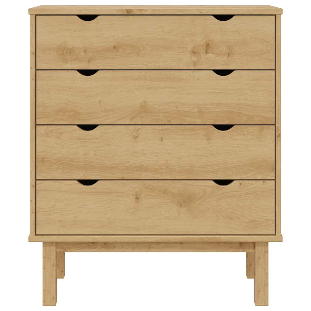 Συρταριέρα OTTA Γκρι 76,5 x 39,5 x 90 εκ. από Μασίφ Ξύλο Πεύκου