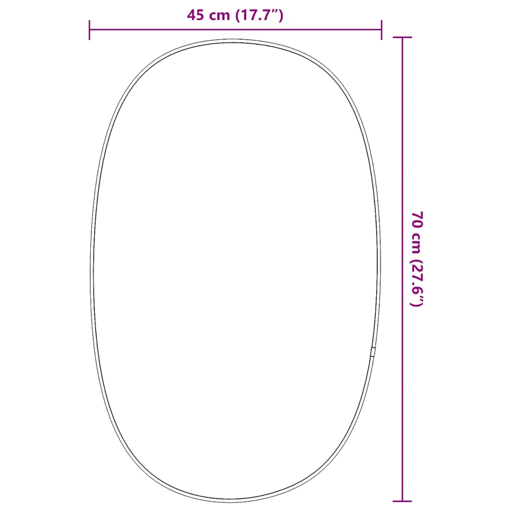 Καθρέφτης Τοίχου Μαύρος 70x45 εκ.