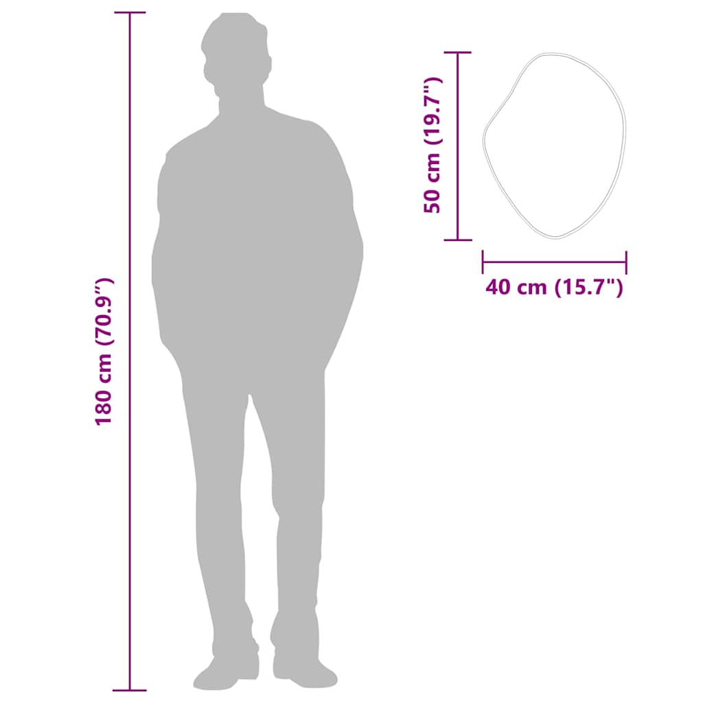 Καθρέφτης Τοίχου Χρυσός 50x40 εκ. - Pakobazaar