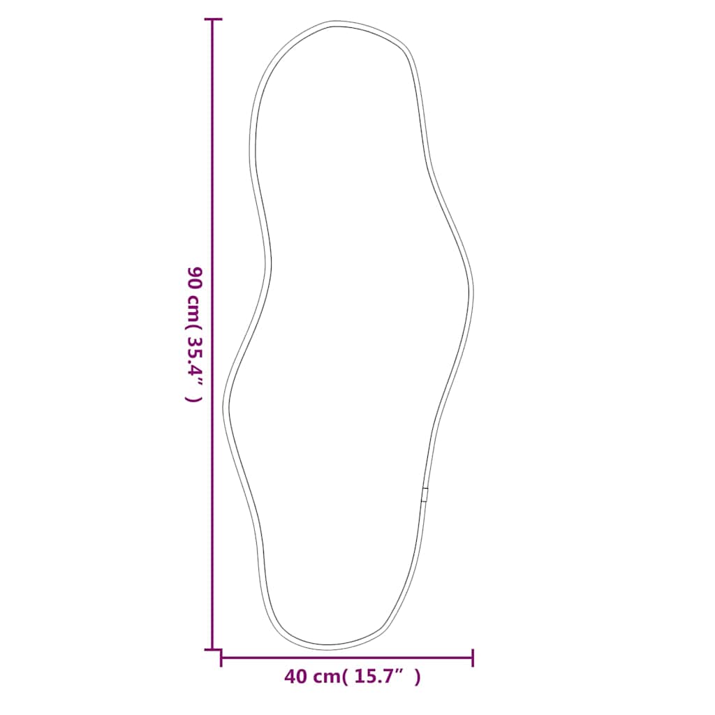 Καθρέφτης Τοίχου Χρυσός 90 x 40 εκ. - Pakobazaar