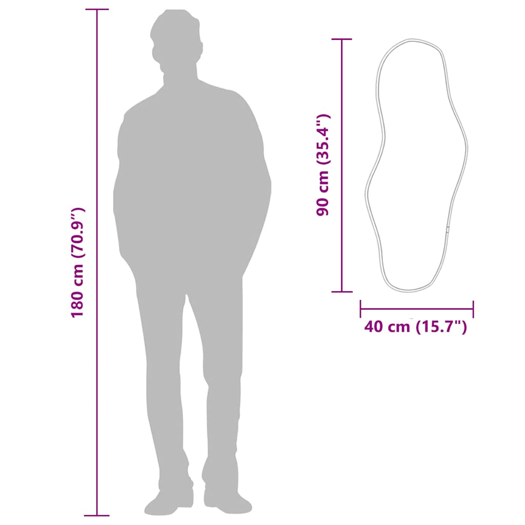 Καθρέφτης Τοίχου Χρυσός 90 x 40 εκ. - Pakobazaar