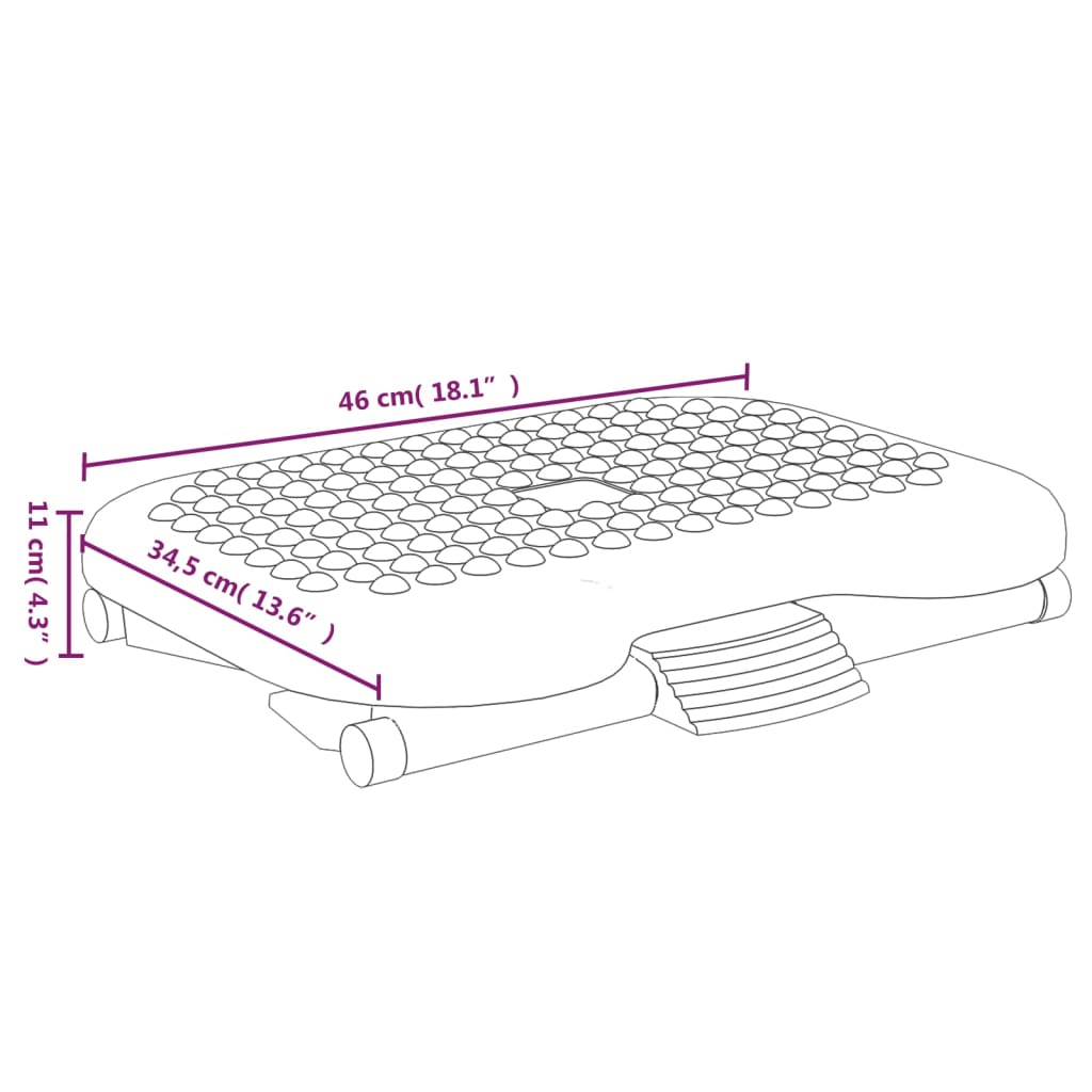 Υποπόδιο Μαύρο 46 x 34,5 x 11 εκ.