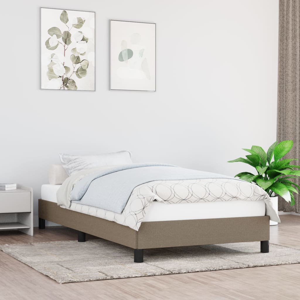 Σκελετός Κρεβατιού Χωρίς Στρώμα Taupe 100 x 200 εκ. Υφασμάτινο - Pakobazaar