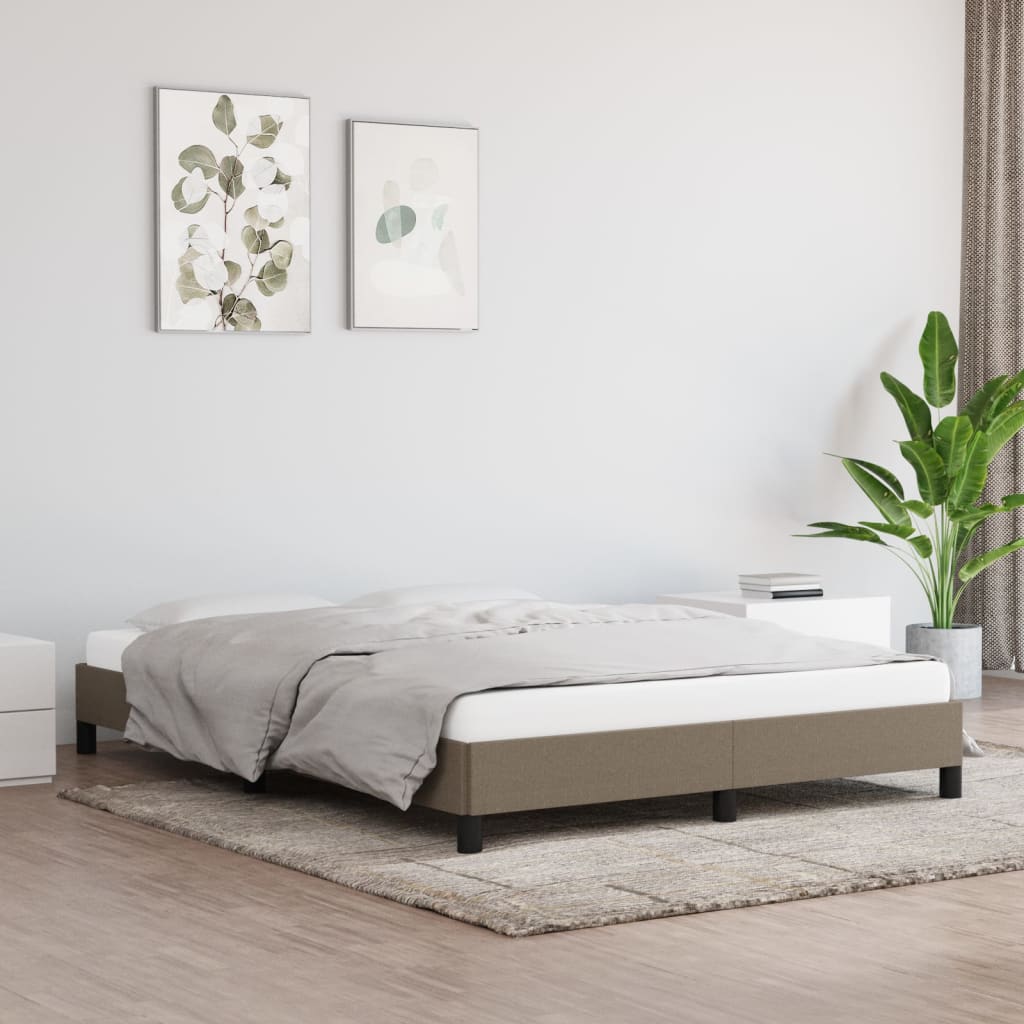 Σκελετός Κρεβατιού Χωρίς Στρώμα Taupe 140x190 εκ. Υφασμάτινο - Pakobazaar