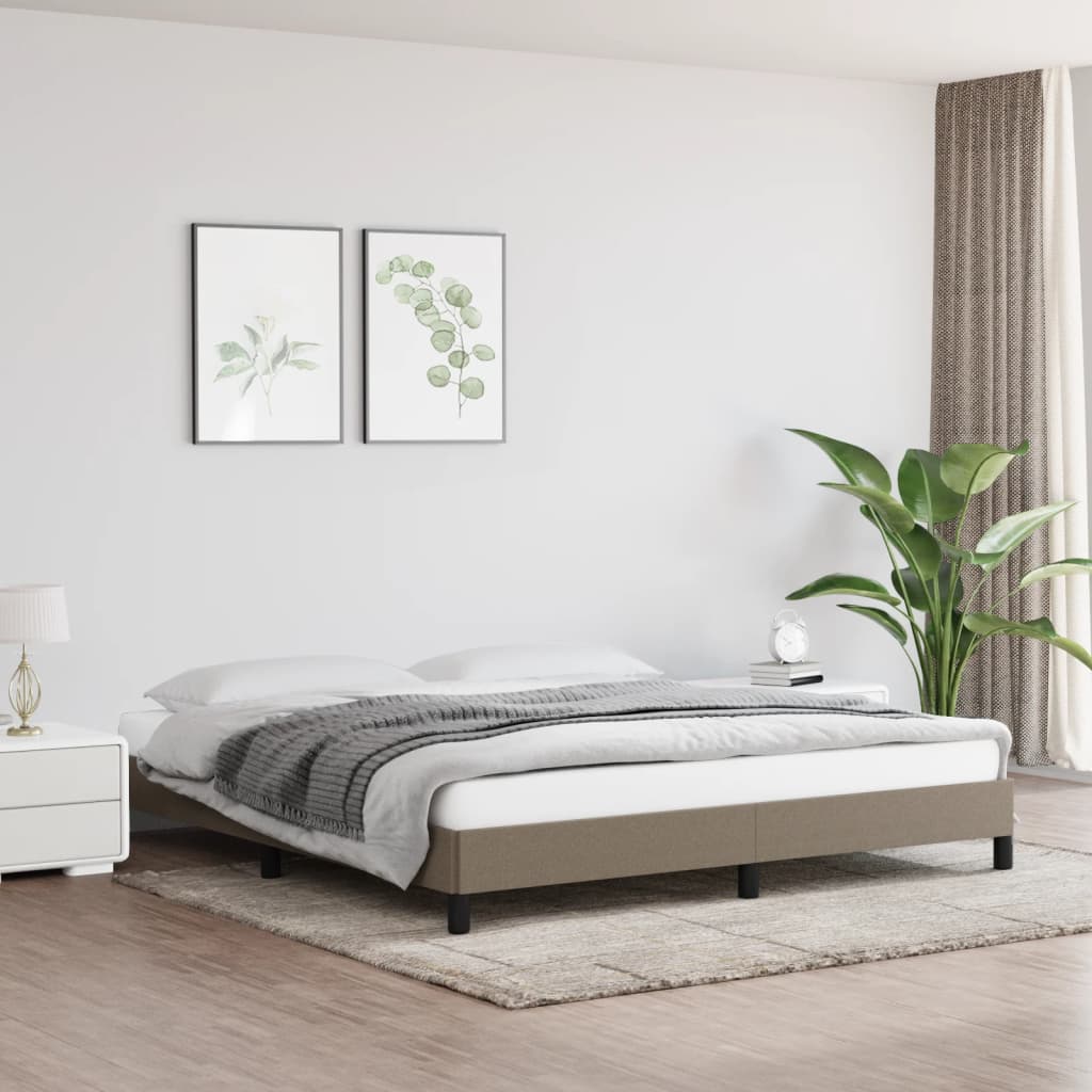 Σκελετός Κρεβατιού Χωρίς Στρώμα Taupe 180x200 εκ. Υφασμάτινο - Pakobazaar