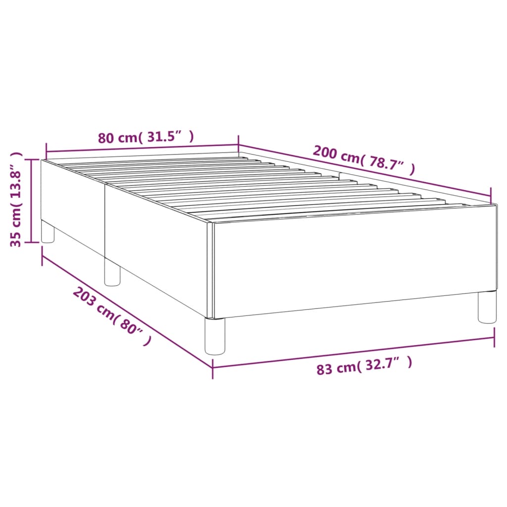 Σκελετός Κρεβατιού Χωρίς Στρώμα Taupe 80x200 εκ. Υφασμάτινο