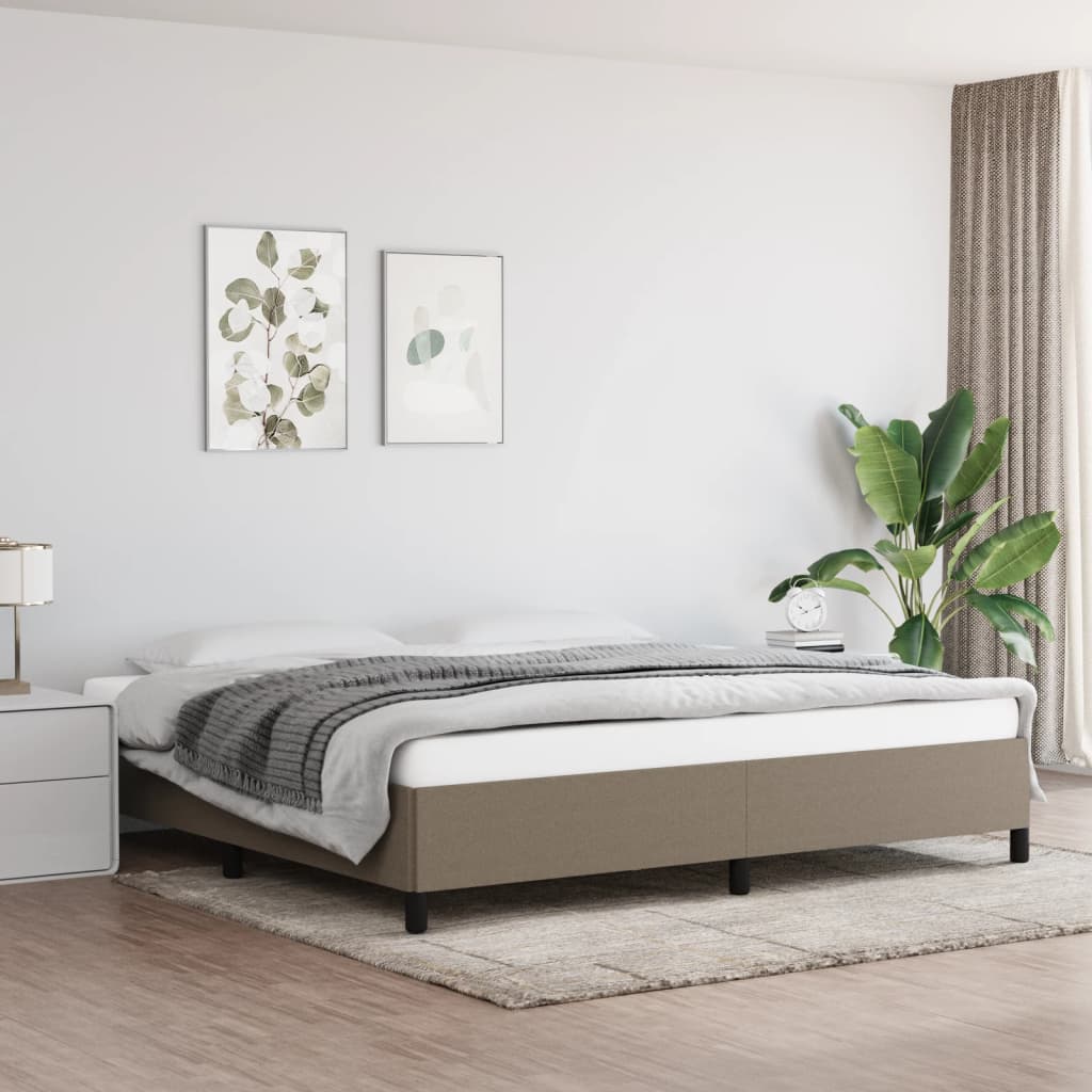 Σκελετός Κρεβατιού Χωρίς Στρώμα Taupe 200x200 εκ.Υφασμάτινο