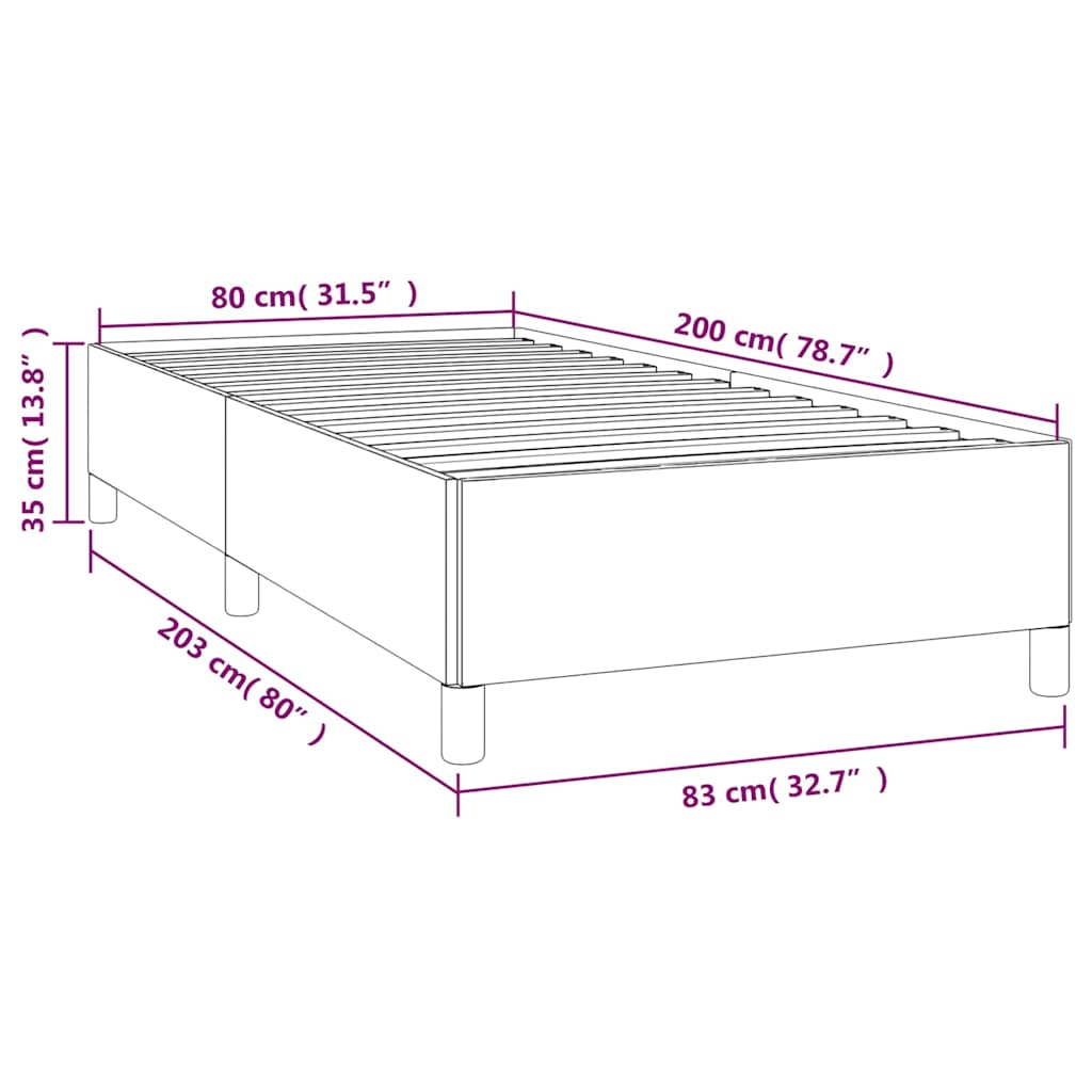 Πλαίσιο κρεβατιού χωρίς στρώμα Κρέμα 80x200 cm Ύφασμα