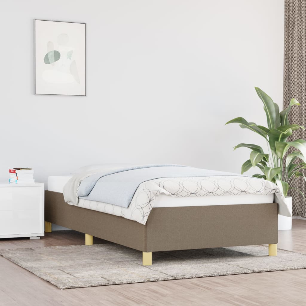 Σκελετός Κρεβατιού Χωρίς Στρώμα Taupe 90x190 εκ. Υφασμάτινο - Pakobazaar