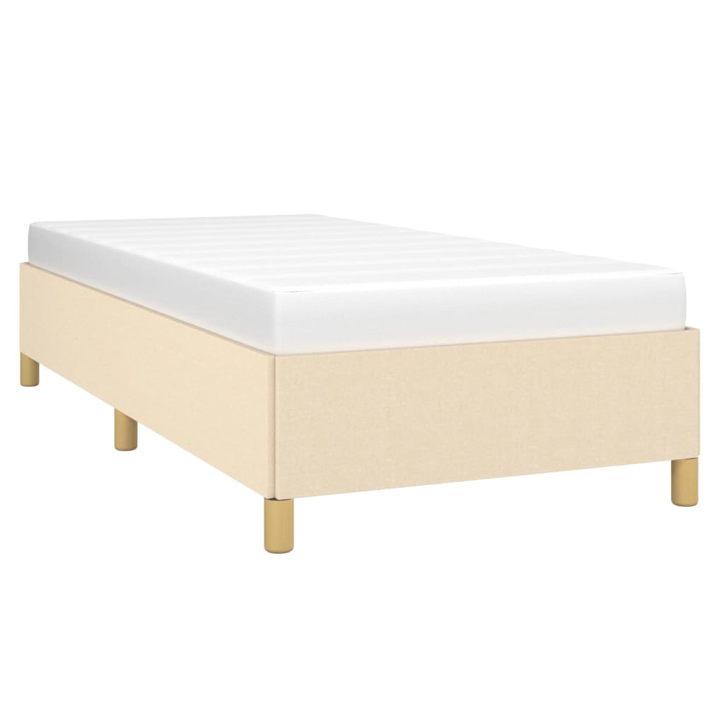 Σκελετός Κρεβατιού Χωρίς Στρώμα Κρέμα 90x190 εκ. Υφασμάτινο - Pakobazaar