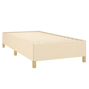Σκελετός Κρεβατιού Χωρίς Στρώμα Κρέμα 90x190 εκ. Υφασμάτινο - Pakobazaar