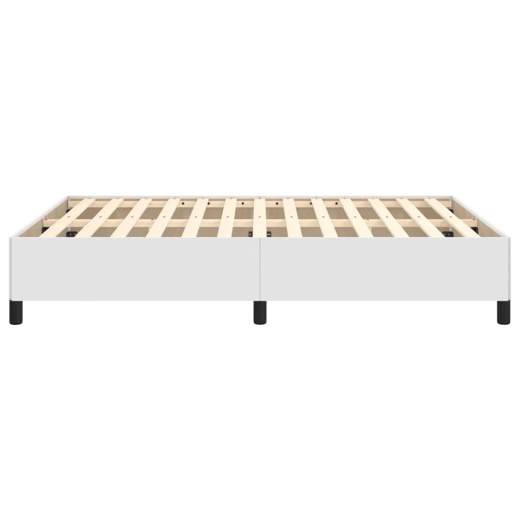 Πλαίσιο Κρεβατιού Λευκό 140x200 εκ. από Συνθετικό Δέρμα