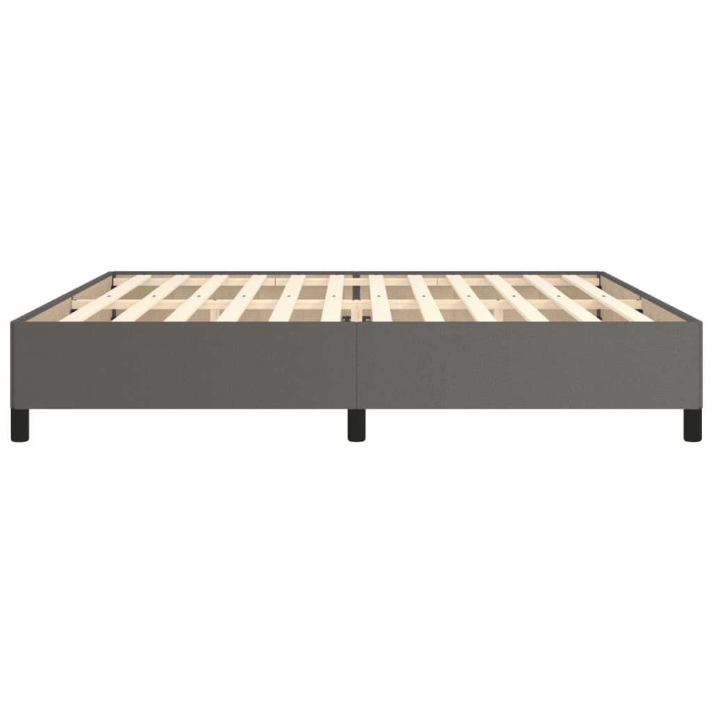 Πλαίσιο Κρεβατιού Γκρι 200x200 εκ. από Συνθετικό Δέρμα