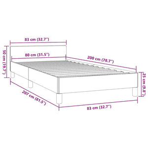 Σκελετός Κρεβατιού Χωρίς Στρώμα Σκ. Καφέ 80x200 εκ. Υφασμάτινο