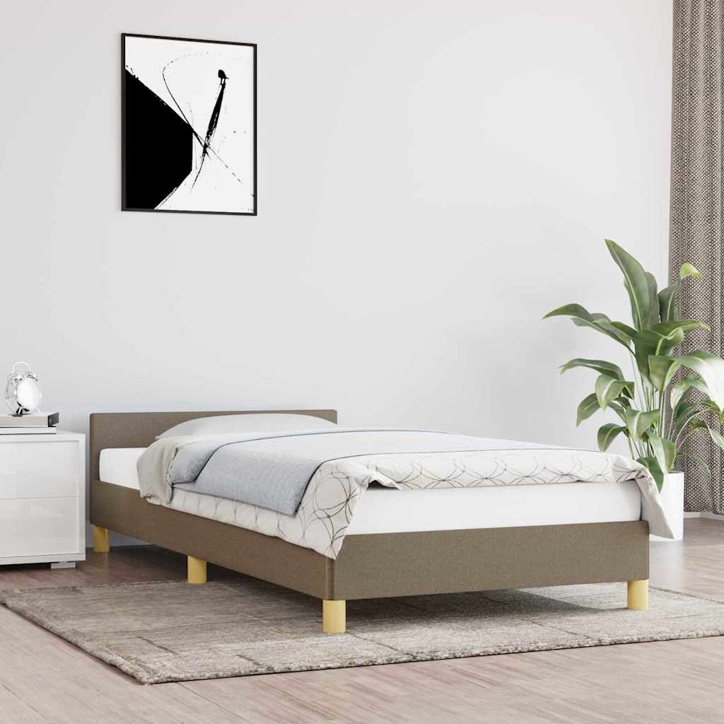 Σκελετός Κρεβατιού Χωρίς Στρώμα Taupe 100 x 200 εκ. Υφασμάτινο - Pakobazaar