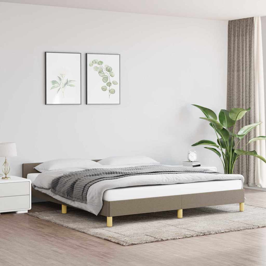 Σκελετός Κρεβατιού Χωρίς Στρώμα Taupe 160x200 εκ. Υφασμάτινο - Pakobazaar