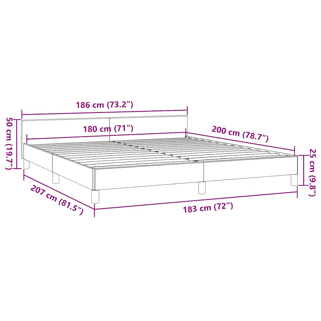 Σκελετός Κρεβατιού Χωρίς Στρώμα Taupe 180x200 εκ. Υφασμάτινο