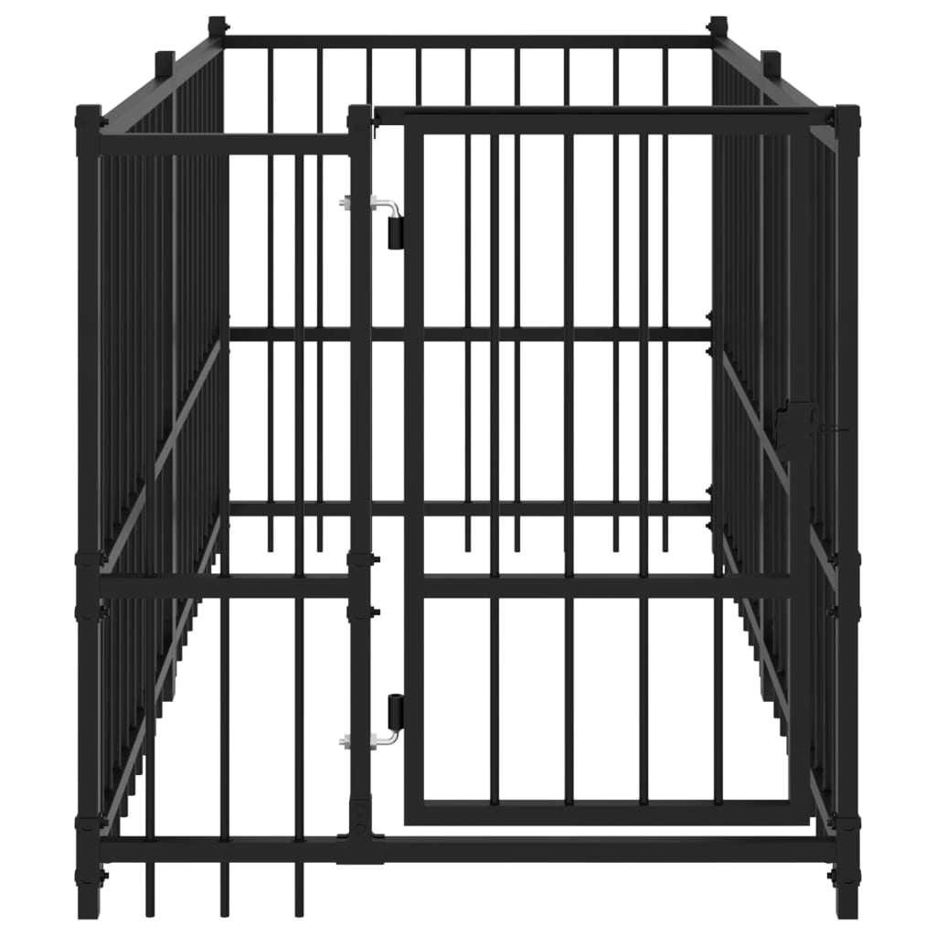 Κλουβί Σκύλου Μαύρο 193,5 x 97 x 100 εκ. Ατσάλινο - Pakobazaar