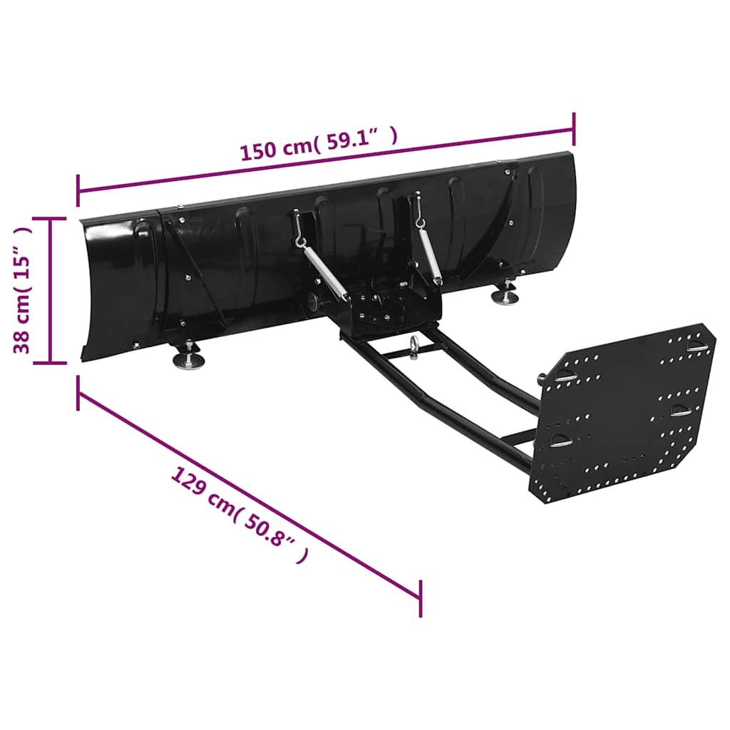 Εκχιονιστικό για ATV Μαύρο 150 x 38 εκ. - PAKOBAZAAR