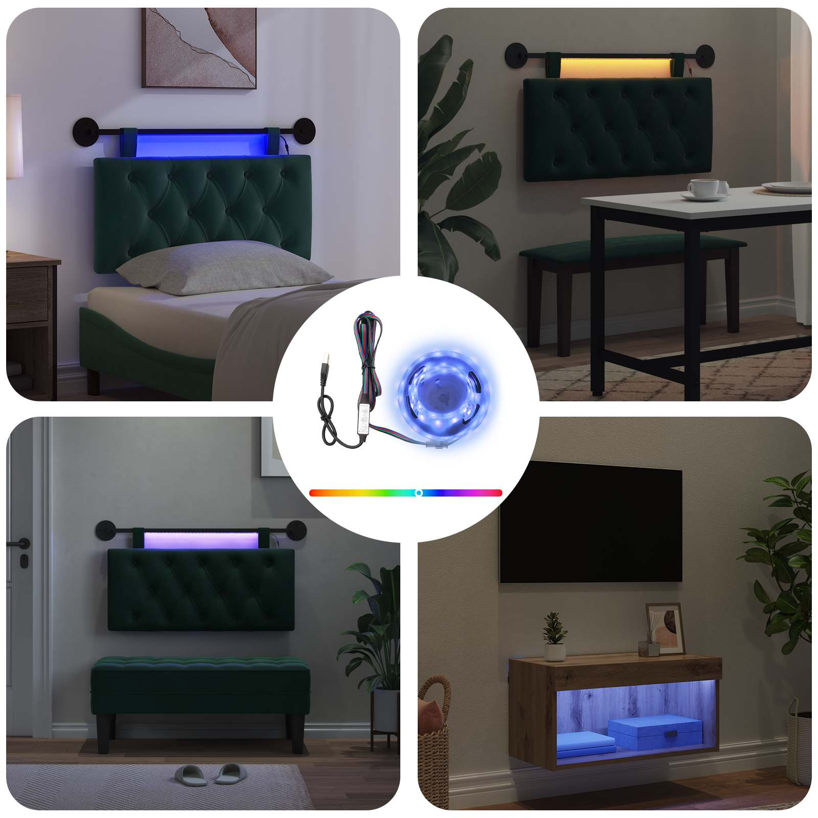 Λωρίδα LED με LED ταινίες φωτός Μαύρο 180 cm SMD5050 - Pakobazaar