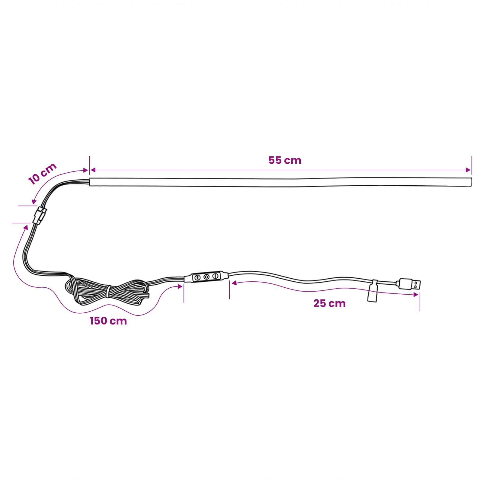 Λωρίδα LED με LED ταινίες φωτός Μαύρο 180 cm SMD5050 - Pakobazaar