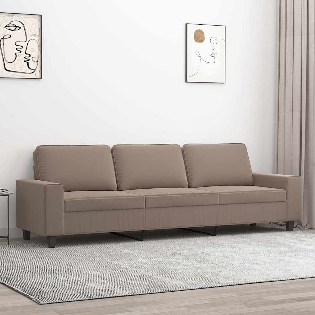 Καναπές Τριθέσιος Taupe 210 εκ. Ύφασμα Μακροϊνών