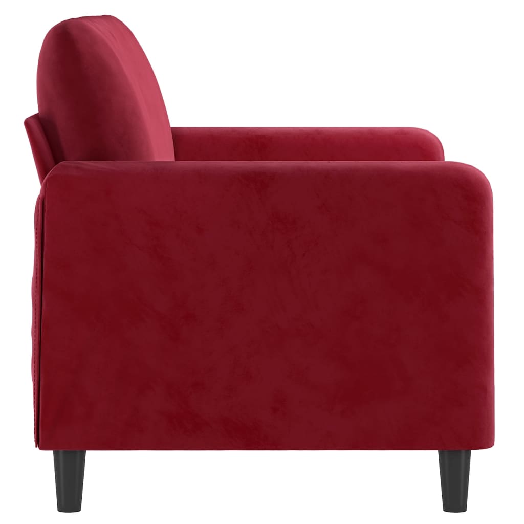 Καναπές Διθέσιος Μπορντό 120 εκ. Βελούδινος