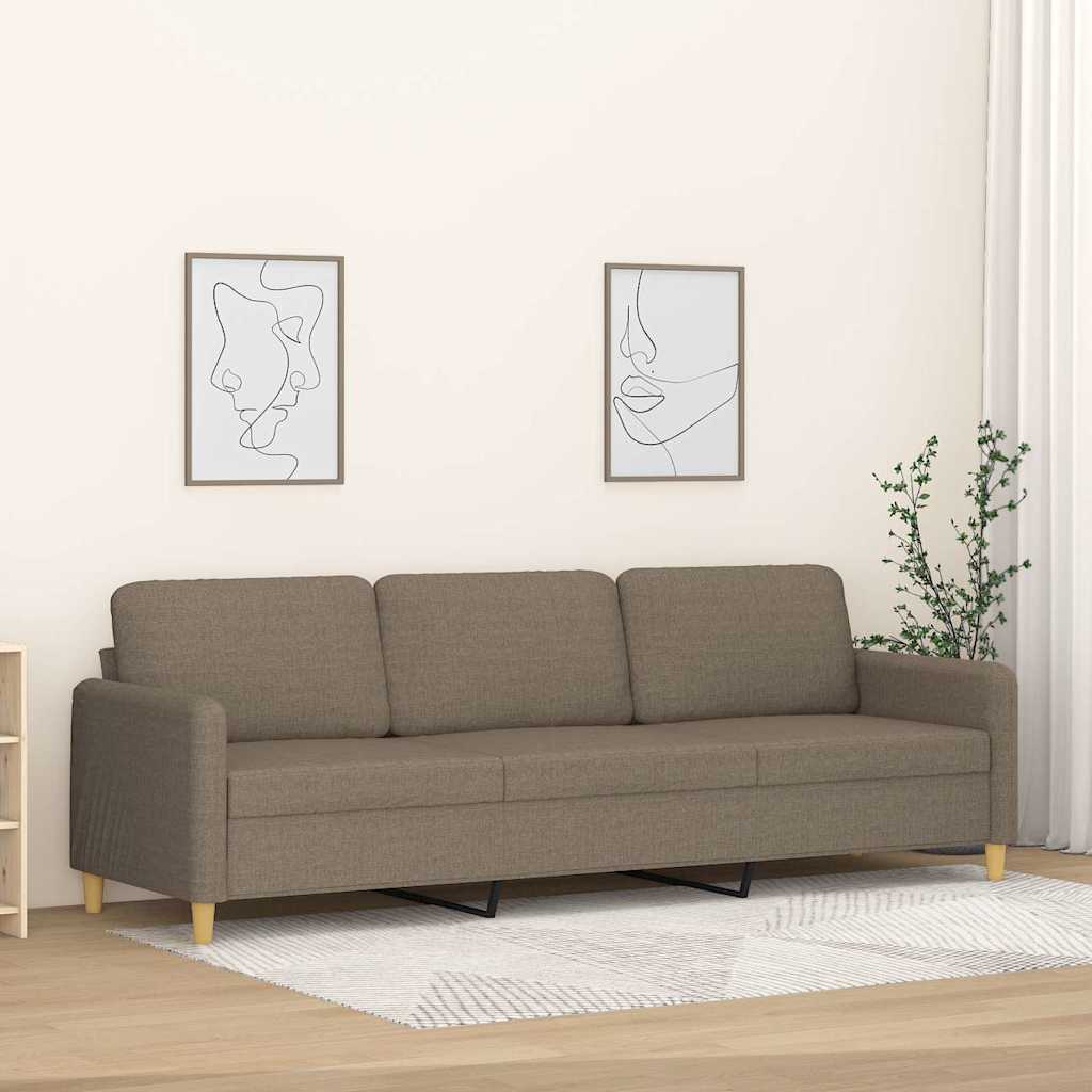 Καναπές Τριθέσιος Taupe 180 εκ. Υφασμάτινος