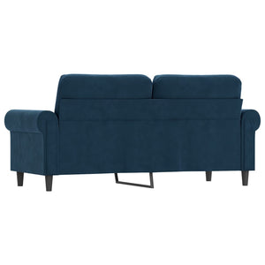 Καναπές Διθέσιος Μπλε 140 εκ. Βελούδινος