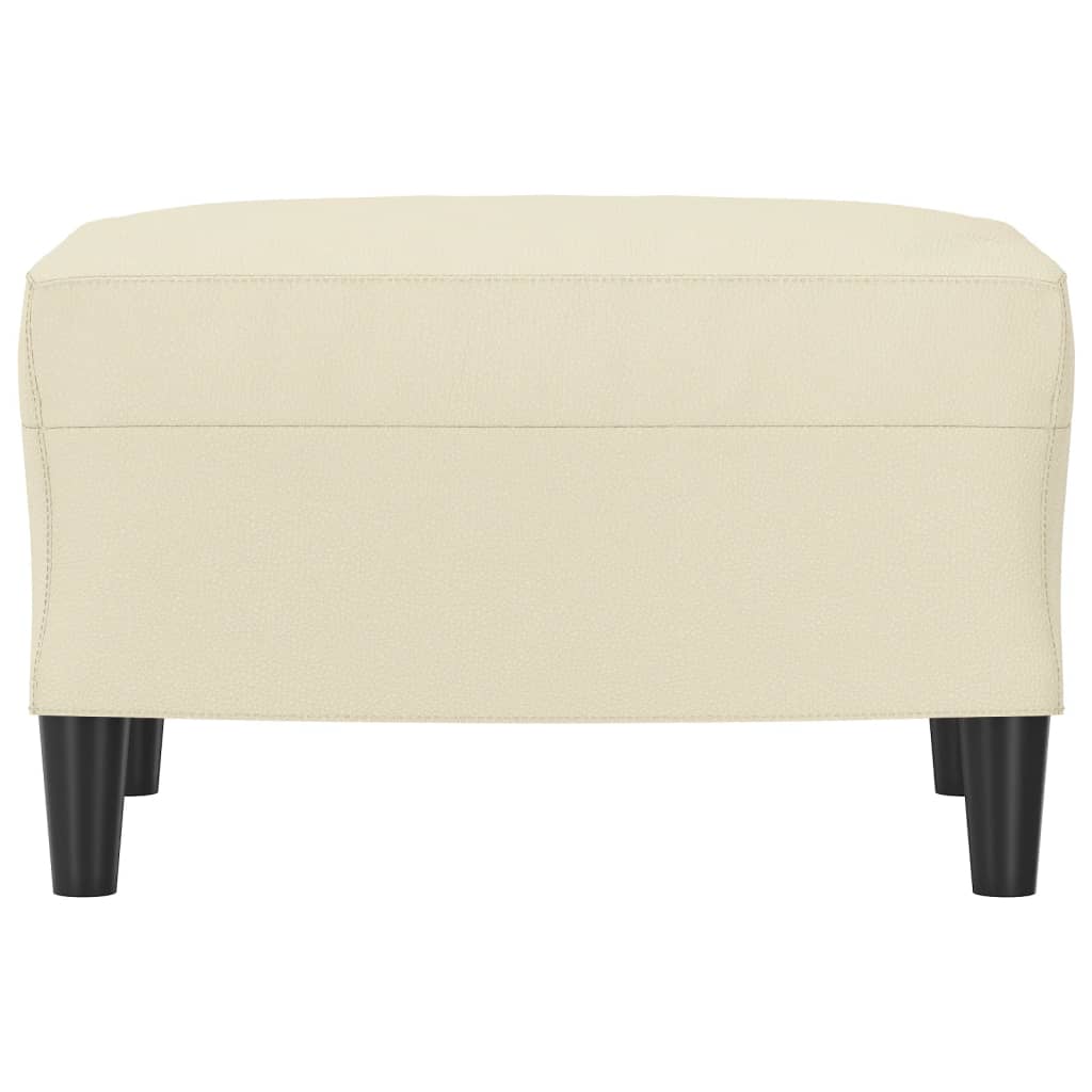 Υποπόδιο Κρεμ 60x50x41 εκ. από Συνθετικό Δέρμα