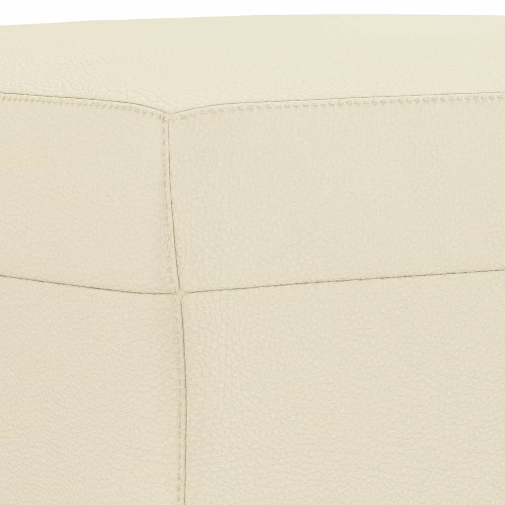 Υποπόδιο Κρεμ 60x50x41 εκ. από Συνθετικό Δέρμα