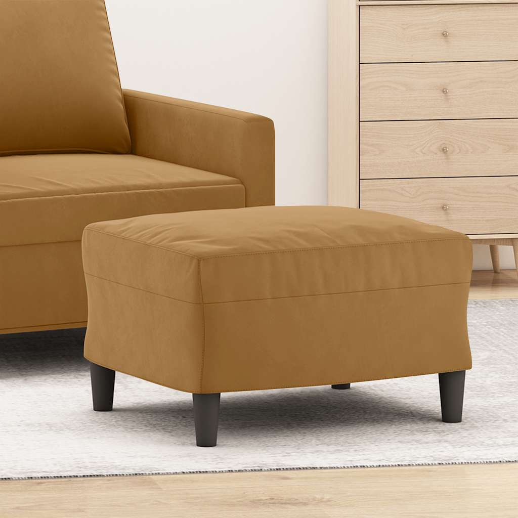 Υποπόδιο Καφέ 60x50x41 εκ. Βελούδινο - Pakobazaar