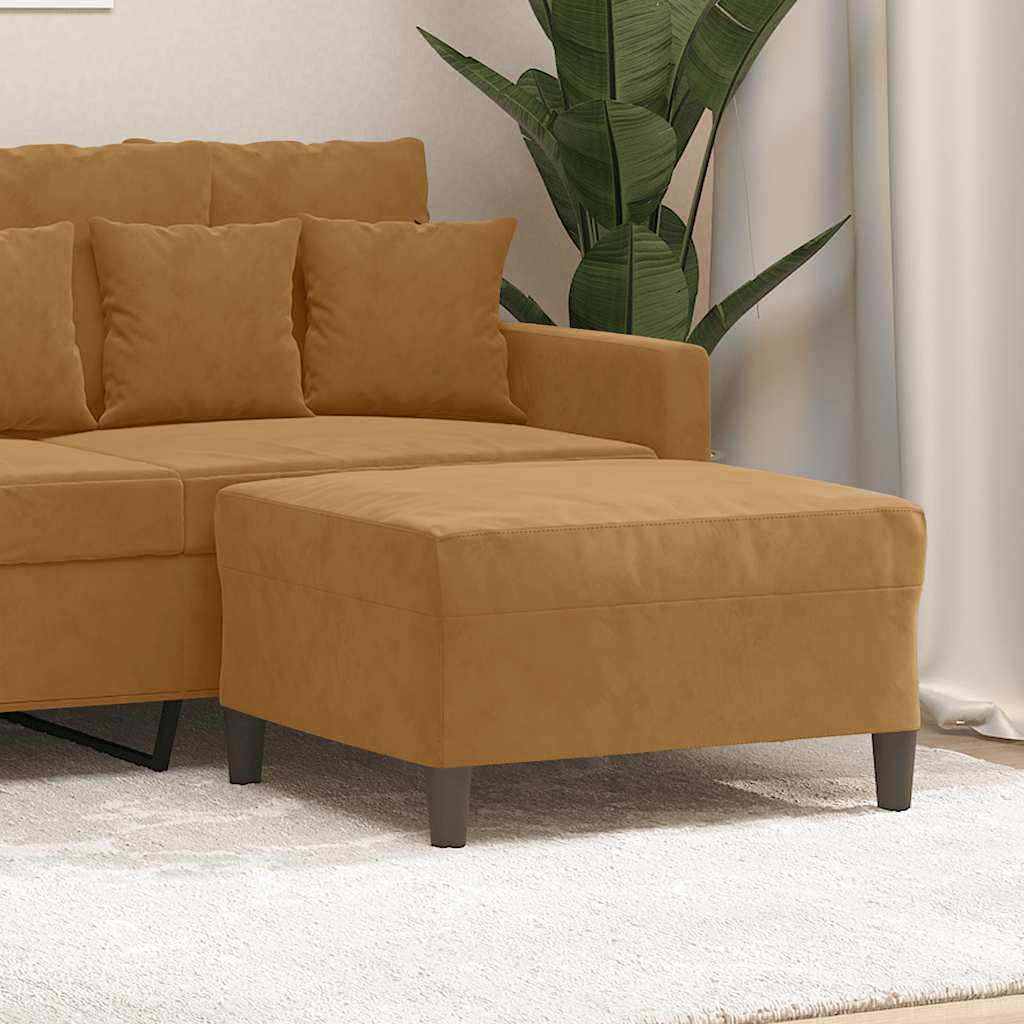 Υποπόδιο Καφέ 70x55x41 εκ. Βελούδινο - Pakobazaar