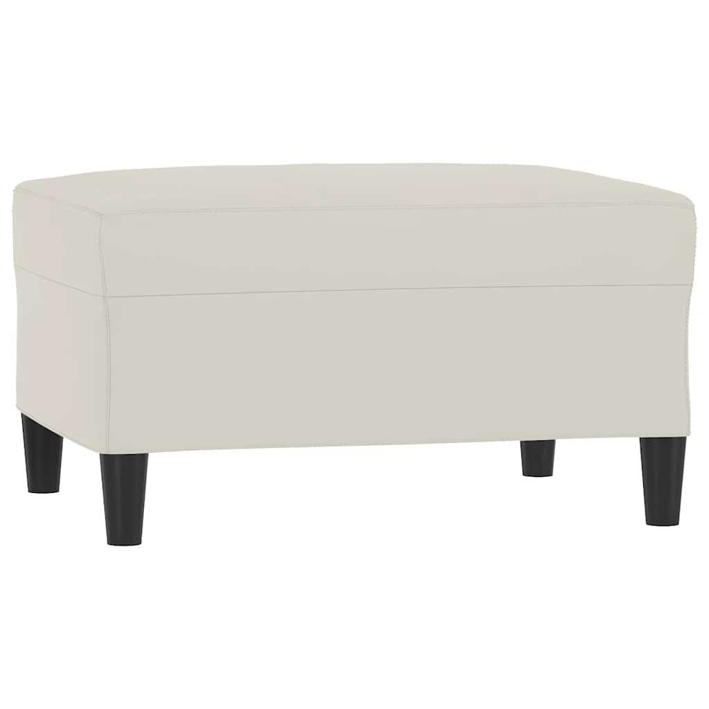 Υποπόδιο Κρεμ 70x55x41 εκ. Βελούδινο - Pakobazaar