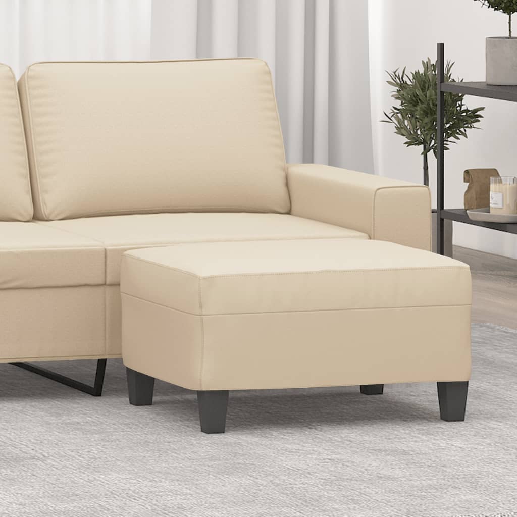 Υποπόδιο Κρεμ 70 x 55 x 41 εκ. από Ύφασμα Μικροϊνών