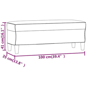 Πάγκος Κίτρινο 100x35x41 εκ. Βελούδινος