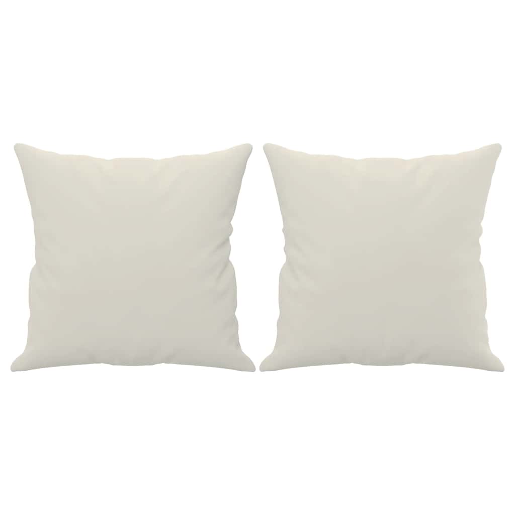 Μαξιλάρια Διακοσμητικά 2 τεμ. Κρεμ 40x40 εκ. Βελούδινα - Pakobazaar