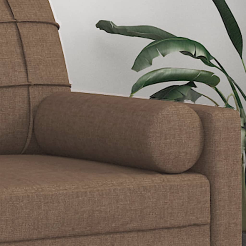 Μαξιλάρια Διακοσμητικά 2 τεμ. Καφέ Ø15x50 εκ. Υφασμάτινα