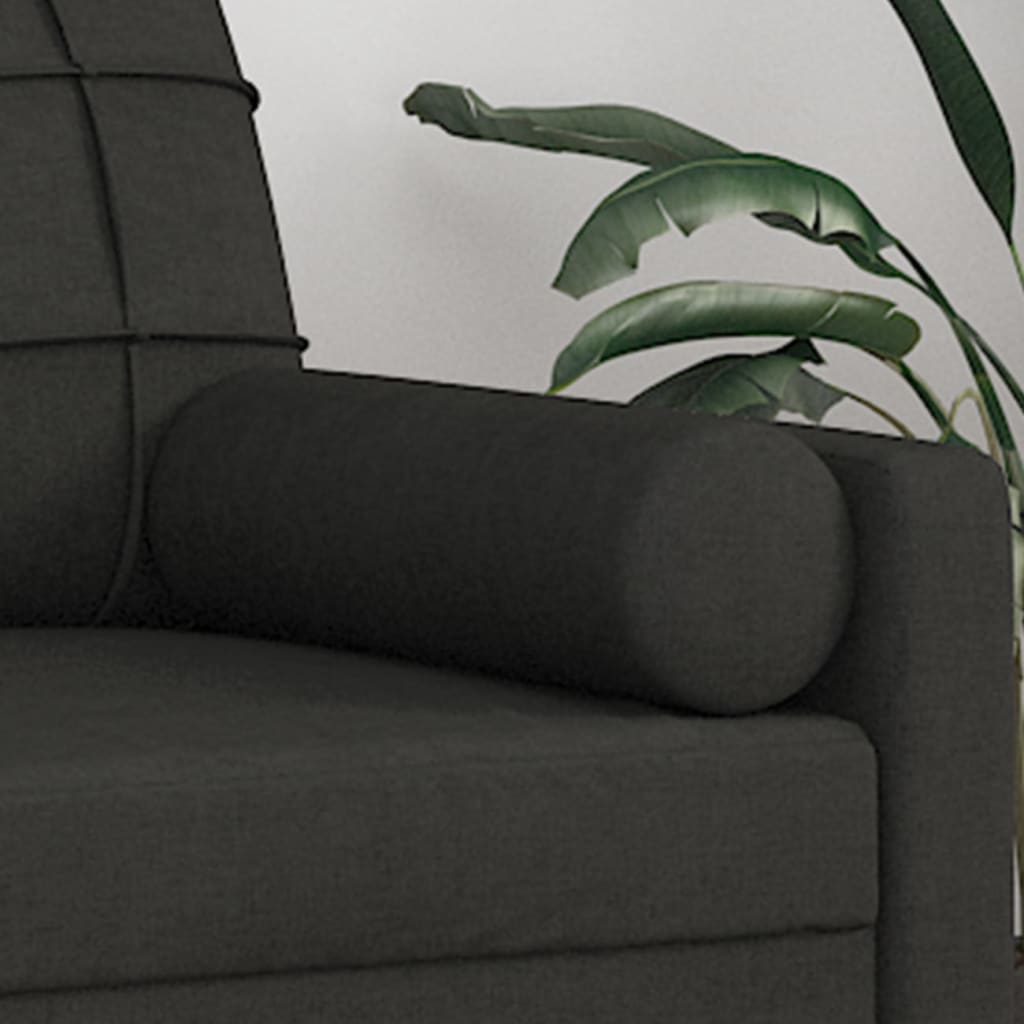 Μαξιλάρια Διακοσμητικά 2 τεμ. Μαύρα Ø15 x 50 εκ. Υφασμάτινα