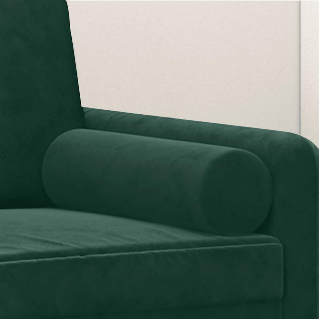 Μαξιλάρια Διακοσμητικά 2 τεμ. Σκ. Πράσινο Ø15x50 εκ. Βελούδινα - Pakobazaar