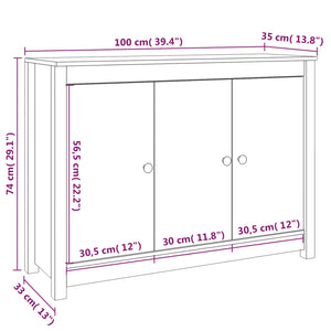 Ντουλάπι 100 x 35 x 74 εκ. από Μασίφ Ξύλο Πεύκου - Pakobazaar