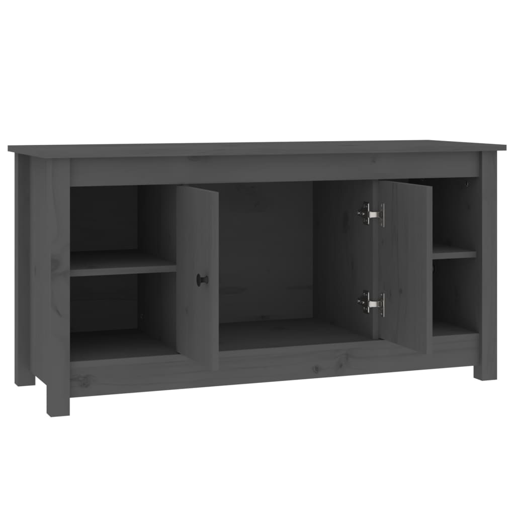 Έπιπλο Τηλεόρασης Γκρι 103x36,5x52 εκ. από Μασίφ Ξύλο Πεύκου