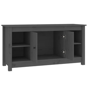 Έπιπλο Τηλεόρασης Γκρι 103x36,5x52 εκ. από Μασίφ Ξύλο Πεύκου