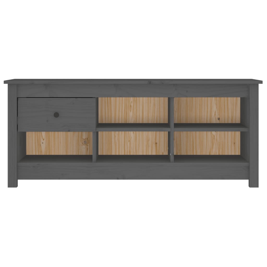 Παπουτσοθήκη Γκρί 110 x 38 x 45,5 εκ. από Μασίφ Ξύλο Πεύκου
