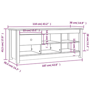 Παπουτσοθήκη Γκρί 110 x 38 x 45,5 εκ. από Μασίφ Ξύλο Πεύκου
