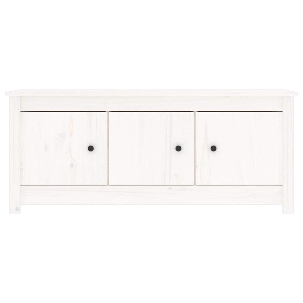 Παπουτσοθήκη Λευκή 110 x 38 x 45,5 εκ. από Μασίφ Ξύλο Πεύκου