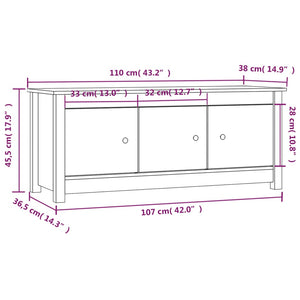 Παπουτσοθήκη Μελί 110x38x45,5 εκ. από Μασίφ Ξύλο Πεύκου