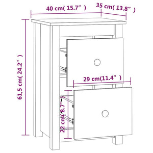 Κομοδίνο 40 x 35 x 61,5 εκ. από Μασίφ Ξύλο Πεύκου