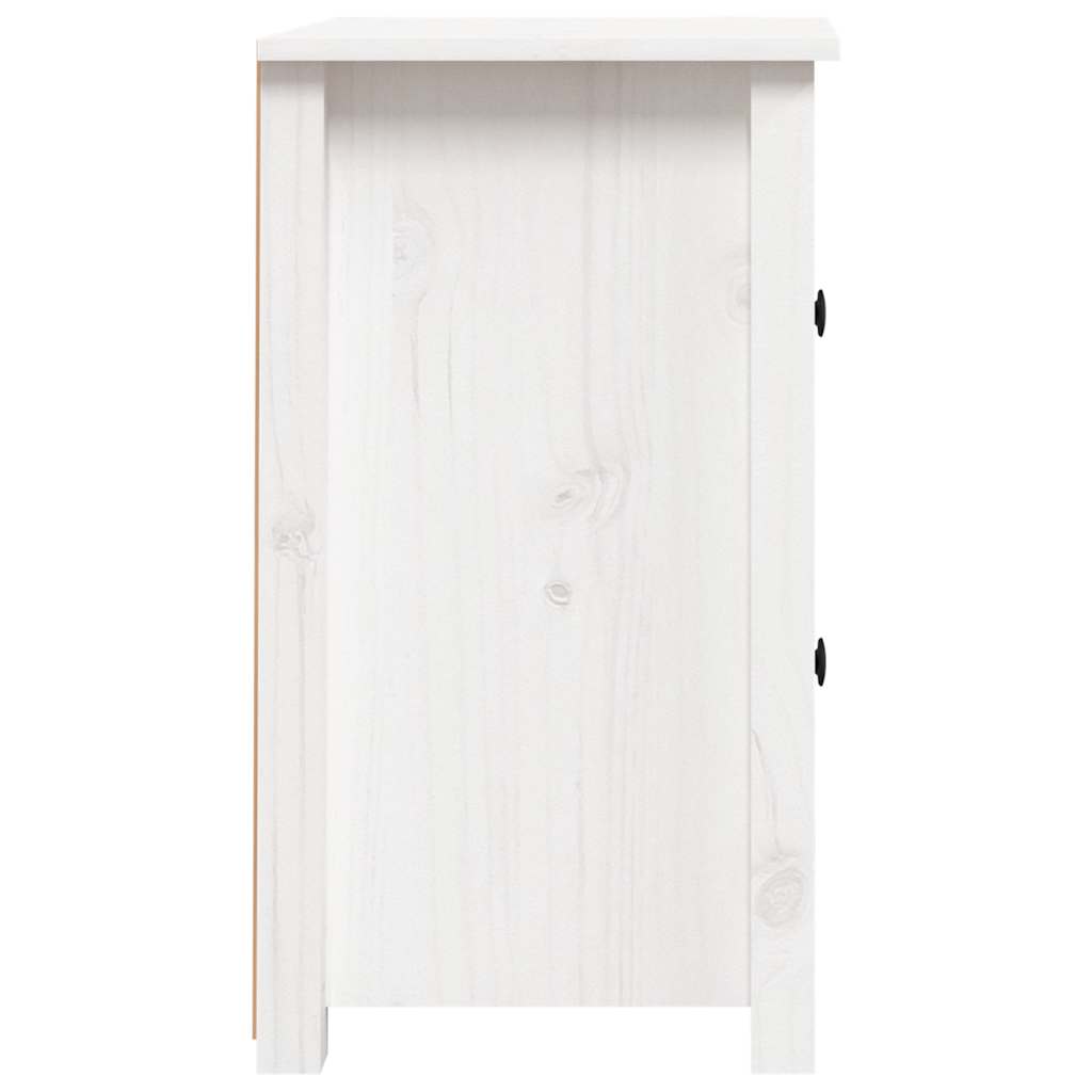 Κομοδίνα 2 τεμ. Λευκό 40 x 35 x 61,5 εκ. από Μασίφ Ξύλο Πεύκου